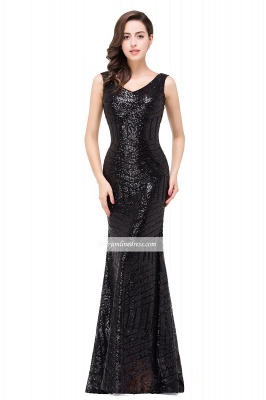 Newest Sleeveless Mermaid Jewel Long Sequin Prom Dress_6