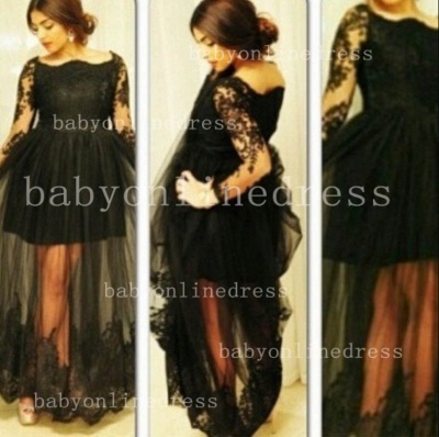 Winter Evening Dresses New Custom Made A-line Black Lace Tulles Beads Ankle Length Party Gowns BO3105_3