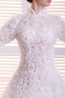 Hot Sale Elegant Dresses For Proms White 2021 High-Neck Long Sleeve Short Gowns On Sale BO0707_2
