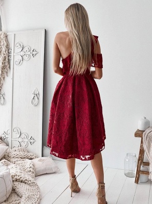 Exquisite One-Shoulder Lace Homecoming Dresses | Burgundy Hi-Lo A-Line Cocktail Dresses_2