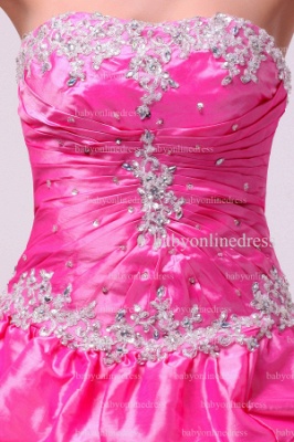 Discounted Glamorous Dresses For Quinceanera Pink 2021 Wholesale Strapless Appliques Beaded Gowns For Sale BO0838_2