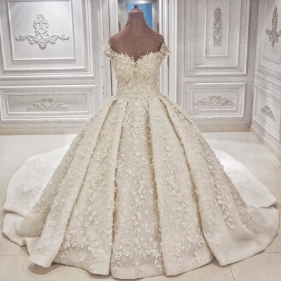 Luxury Ball Gown Wedding Dresses | Off The Shoulder Lace Appliques Bridal Dresses_2