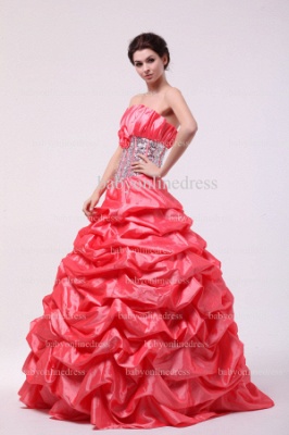 2021 Cheap Dresses For Quinceanera Pink On Sale Strapless Sequined Flower Beautiful Satin Gowns Stores BO0841_5
