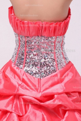 2021 Cheap Dresses For Quinceanera Pink On Sale Strapless Sequined Flower Beautiful Satin Gowns Stores BO0841_3