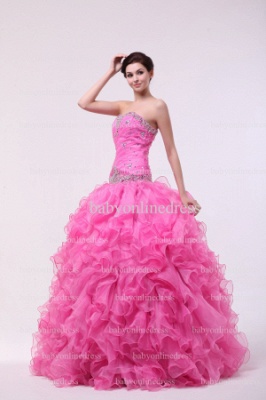 Discounted Quinceanera Dresses 2021 Wholesale Sweetheart Beaded Crystal Organza Gowns For Sale BO0843_5