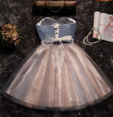 Cute Grey Short Homecoming Dresses | Sweetheart Neck Beaded Party Dress_4