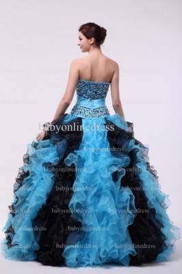 Hot Sale Charming Dresses For Quinceanera 2021 Wholesale Sweetheart Beaded Black And Blue Organza Gowns BO0844_3