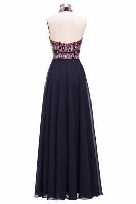 Elegant Halter Embroidery A-Line Chiffon Prom Dress | Sexy Long Evening Dresses Open Back_3
