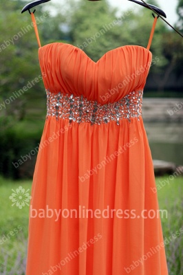 2021 Cocktail Dresses Spagheti Straps Sleeveless Beading Sequins Sash A Line Chiffon Orange Cheap Homecoming Gowns_6