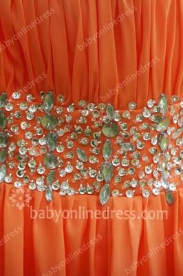 2021 Cocktail Dresses Spagheti Straps Sleeveless Beading Sequins Sash A Line Chiffon Orange Cheap Homecoming Gowns_2