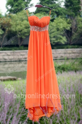2021 Cocktail Dresses Spagheti Straps Sleeveless Beading Sequins Sash A Line Chiffon Orange Cheap Homecoming Gowns_5