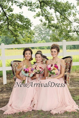 Delicate A-line Chiffon Floor-length Bridesmaid Dress with Beadings_1