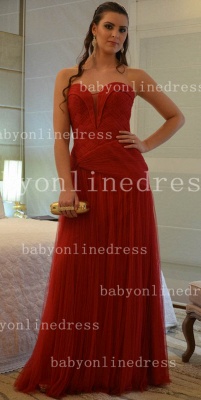Vestidos New Elegant Prom Dresses Sweetheart Ruffles Tulle Dark Red Evening Dress from Babyonlinedress BO2544_1