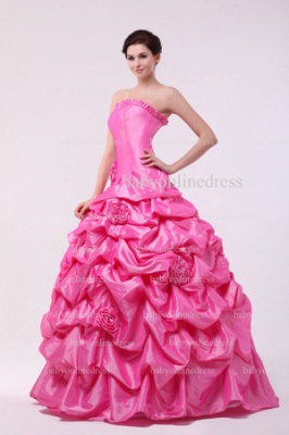 Hot Sale Glamorous Quinceanera Gowns On Sale 2021 Strapless Flowers Ball Gown Taffeta Dresses BO0848_5