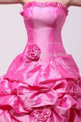 Hot Sale Glamorous Quinceanera Gowns On Sale 2021 Strapless Flowers Ball Gown Taffeta Dresses BO0848_2