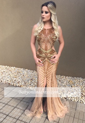 Long Mermaid Luxurious Crystal Prom Dress_3