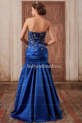 2103 Wholesale Customized Navy Blue Evening Dresses Sweetheart Crystal Ruched Satin Mermaid Dresses BO0370_4