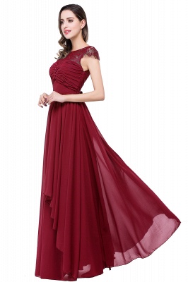 Chic Chiffon A-Line Bridesmaid Dresses | Scoop Cap Sleeves Long Prom Dresses BM0128_6