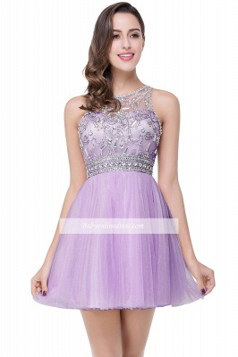 Cheap Short Sleeveless Gorgeous A-Line Crystal Homecoming Dress_3
