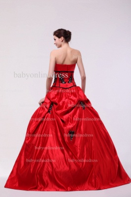 Discounted Sexy Quinceanera Dresses Black and Red 2021 Strapless Appliques Beaded Floor-length Gowns For Sale BO0851_4