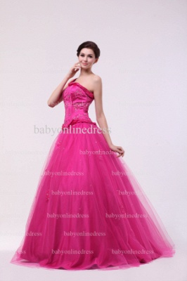 Affordable Beauty Dresses For Quinceanera 2021 One Shoulder Lace-up Beaded Floor-length Tulle Gowns BO0852_5