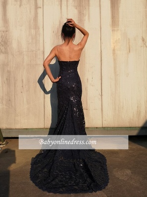 Elegant Sweetheart Sequins Prom Dresses | Mermaid Floor Length Black Evening Gowns_3