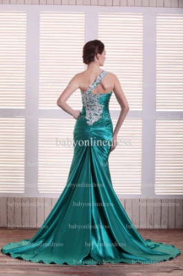 Wholesale Glamorous Evening Dresses Green Online 2021 Appliques Satin Long Gowns For Sale BO0728a_4