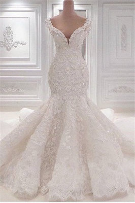 Luxury Beading Mermaid Wedding Dresses | Off-the-Shoulder Bridal Gowns_1