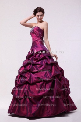Wholesale Cheap Gowns For Quinceanera Purple 2021 Strapless Beaded Crystal Floor-length Dresses On Sale BO0853_5