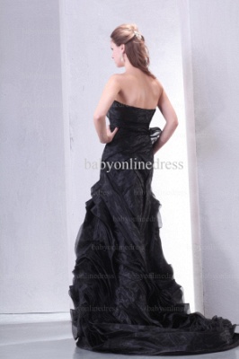 Prom Dresses New Design Strapless Bowknot Ruffle Black Organza Dress With Jacket BO0602_3