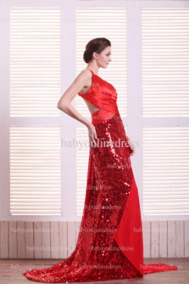 Sexy Evening Dresses Red For Sale 2021 Wholesale V-Neck Sequined Long Chiffon Gowns Stores BO0730_4