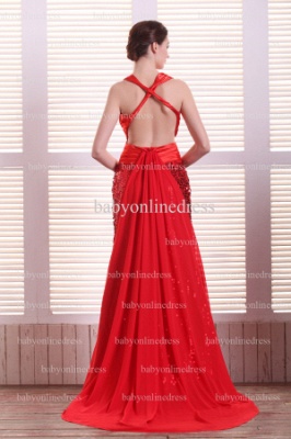 Sexy Evening Dresses Red For Sale 2021 Wholesale V-Neck Sequined Long Chiffon Gowns Stores BO0730_5