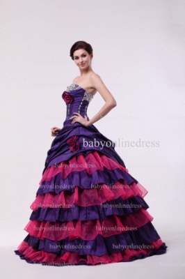 Inexpensive Designer Gowns For Quinceanera Wholesale Sweetheart Crystal Organza Dresses Layered For Sale BO0858_5