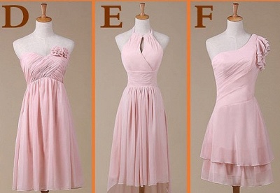 Pretty Bridesmaid Dresses Simple Designed Custom Made Pink Knee Length Sheath Party Dresses_1
