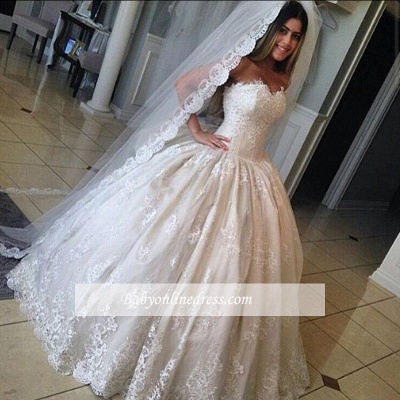 Gorgeous Lace Sweetheart Wedding Dresses 2021 Princess Ball-Gown Bridal Gowns_1