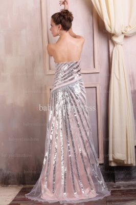 Wholesale Evening Dresses 2021 Sweetheart Sequins Sleeveless Chiffon Dress BO0690_3