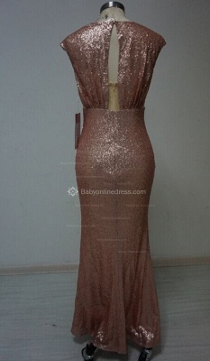 2021 Prom Dresses Round Neck Sequins Mermaid Floor Length Bridesmaid Dresses/Evening Gowns_4