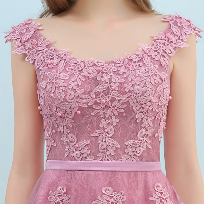 Pink A-Line Homecoming Dresses | Lace Tulle Mini Prom Dresses_11