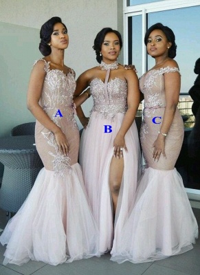 Sexy Pink Tulle Bridesmaid Dresses | Special Design Wedding Party Dresses_1