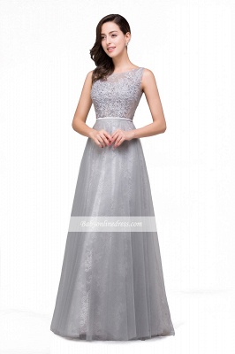 Lang Jewel Sheer Lace New Silver Evening Dresses_6