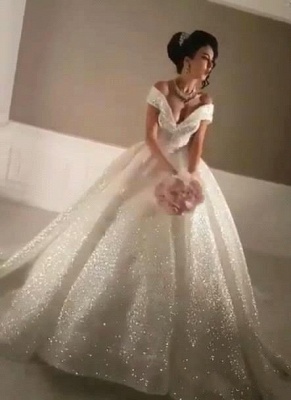 Glittering Ball Gown Wedding Dresses | Off-the-Shoulder Bridal Gowns_1