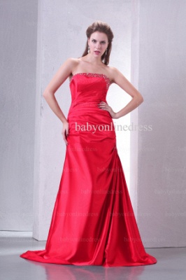 2021 New Design Prom Dresses Sheath Strapless Crystal Sequin Red Gowns BO0607_5