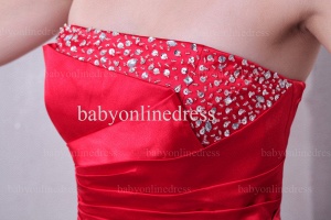 2021 New Design Prom Dresses Sheath Strapless Crystal Sequin Red Gowns BO0607_2
