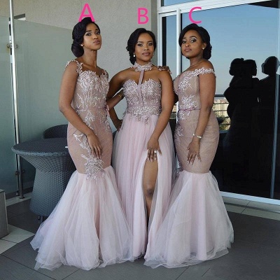 Sexy Pink Tulle Bridesmaid Dresses | Special Design Wedding Party Dresses_3