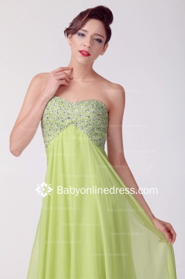 Empire Sweetheart Chiffon Prom Gowns 2021 Sequins Ankle-Length Evening Dresses_4
