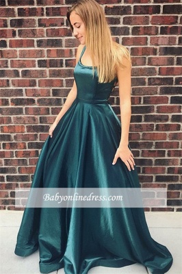 Modest Scoop Sleeveless Evening Dresses | Ruffles A-Line Long Prom Gowns_3