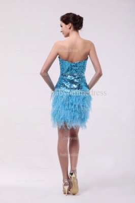 Discounted Glamorous Dresses For Cocktail Blue 2021 Wholesale Sweetheart Sequined Feather Dresses Short BO0873_4