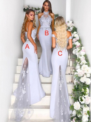 Elegant Mermaid Bridesmaid Dresses | Lace Appliques Maid Of The Bride Dresses_3