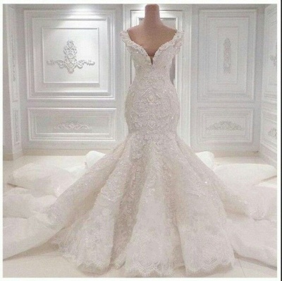 Luxury Beading Mermaid Wedding Dresses | Off-the-Shoulder Bridal Gowns_4