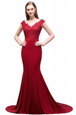 New Arrival Sexy Mermaid Prom Dresses | Sweep Length Evening Gown With Appliques_2